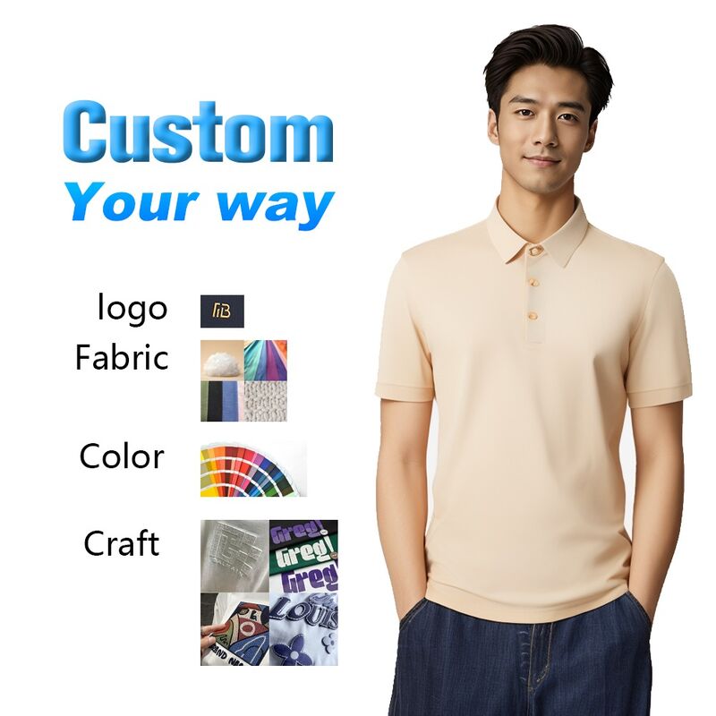 Logo tùy chỉnh có nhãn riêng không may Cotton/Spandex Plain Golf Polo Quick Dry T-Shirt cho nam giới
