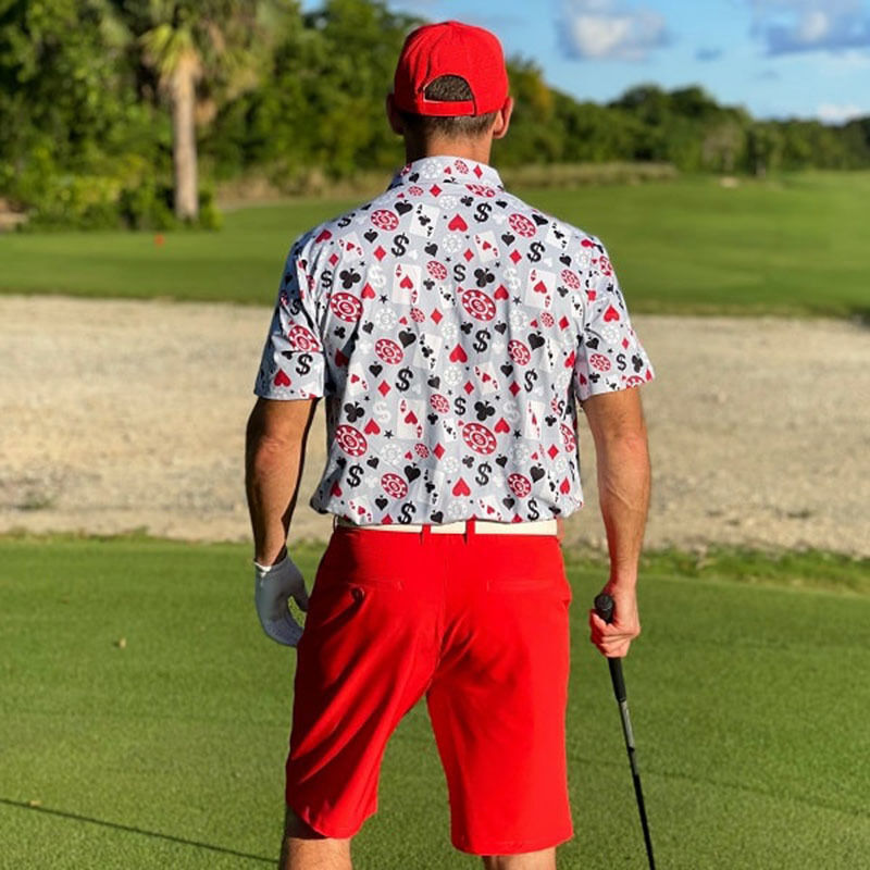 Áo polo golf tay ngắn nam chất lượng cao OEM, Blackjack, co giãn 4 chiều, nhẹ, khô nhanh, có thể tùy chỉnh logo