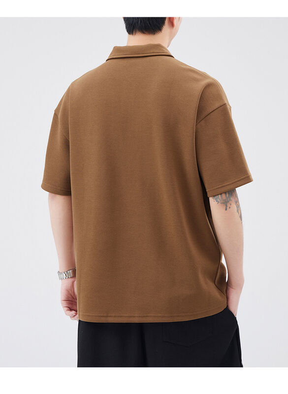 New Quarter-Color Lapel Short Sleeve Polo Shirt Đàn ông Casual Alphabet Embroidery Cotton T-Shirt Đàn ông