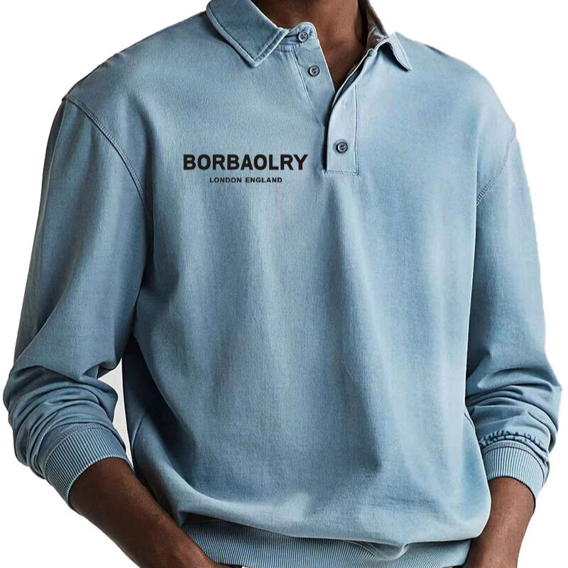 Áo polo nam dài tay thể thao nhanh khô logo tùy chỉnh cotton chất lượng cao bán sỉ