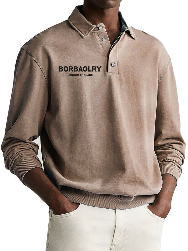 Áo polo nam dài tay thể thao nhanh khô logo tùy chỉnh cotton chất lượng cao bán sỉ