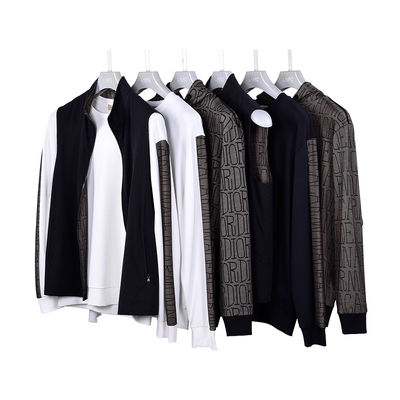 Thể thao Vải dệt đàn ông Hoodies áo phông màu đen thêu 380 gram 400 gram
